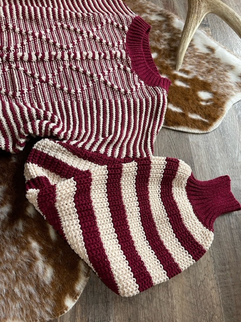Burgundy Bell Sleeve Sweater